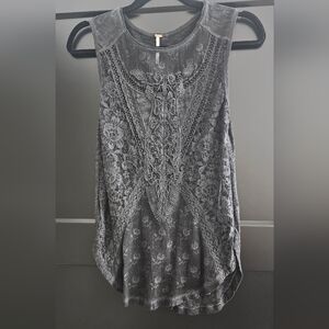 Free People Gray/Black Tank